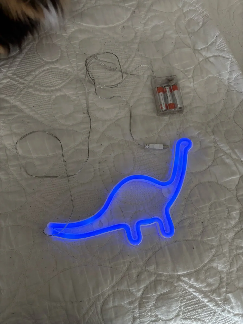 Blue Neon Dinosaur Wall Light
